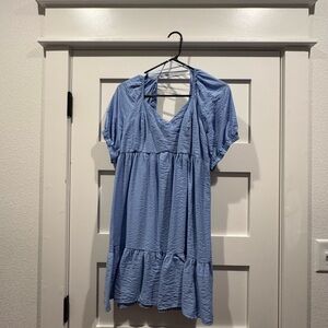 Nine West Light Blue V-Neck Dress